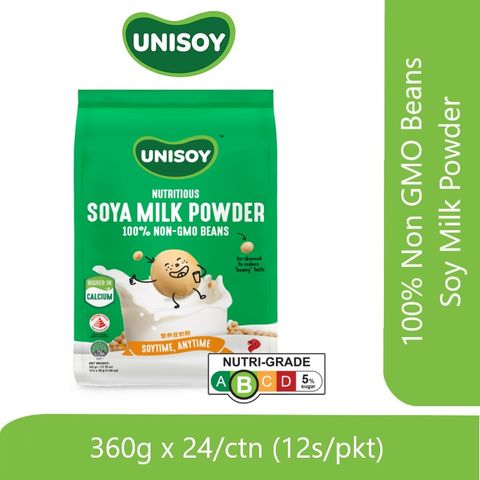 UNISOY ORGANIC SOYMILK PWDR SUGAR(G) 360G (24/CTN)