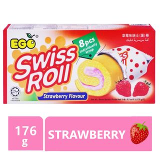 EGO SWISS ROLL STRAWBERRY (8PACK)