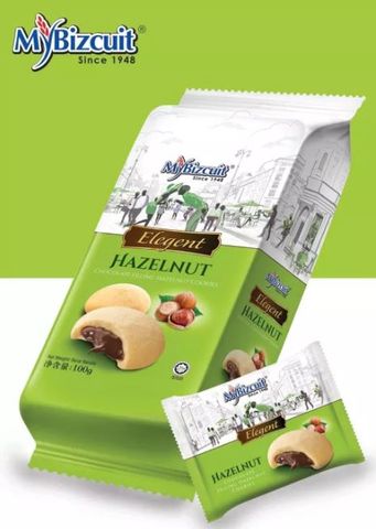 MYBIZCUIT ELEGANT HAZELNUT COOKIES CHOCOFILL 100G