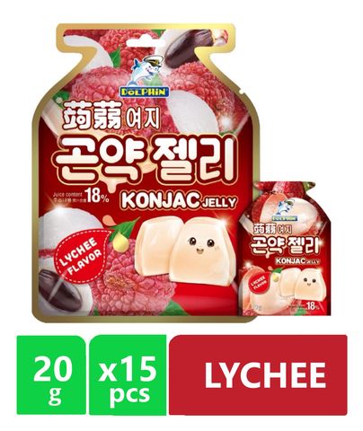 CAPT DOLPHIN KONJAC JELLY LYCHEE 20GX15PCS