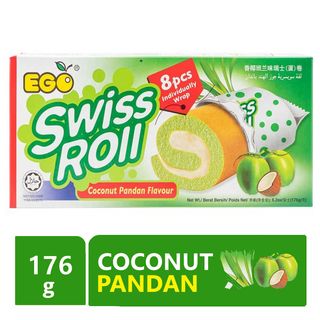 EGO SWISS ROLL COCONUT & PANDAN (8PACK)