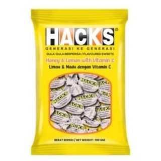 HACKS HACKS REGULAR LEMON LIMAU COUGH LOZENGE 100G