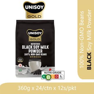 UNISOY ORGANIC BLACK SOYMILK PWDR (B)360G (24/CTN)