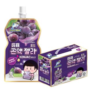 CAPT DOLPHIN KONJC JELLY DRINK GRAPE 130G