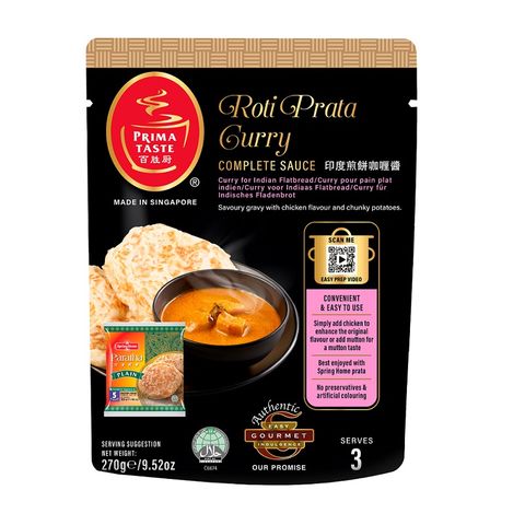PRIMA COMPLETE SAUCE ROTI PRATA CURRY 270G (10/CTN