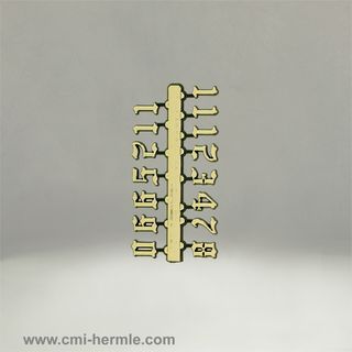 Gold Old English Numerals 9mm