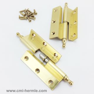 Bent Flap Hinge BRASS-LIFT OFF (LH-pair)