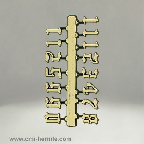 Gold Old English Numerals 25mm