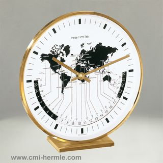 Buffalo I - World Time Clock in Brass