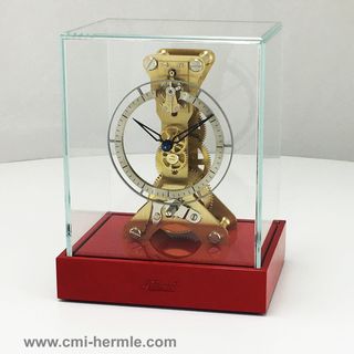 Skeleton Table Clock in Christmas Red