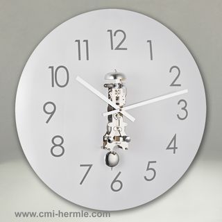 Glass Wall Clock Chrome Mech 50cm