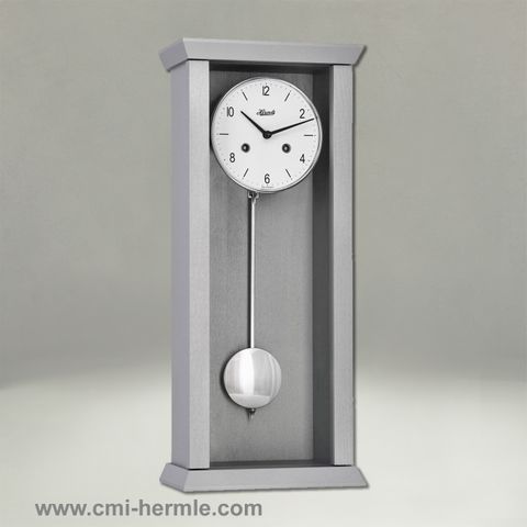 Silver Wall Clock 1/2hr Strike