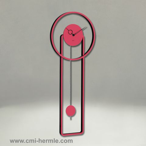 Modern Wall Clock-Red/Black Qtz