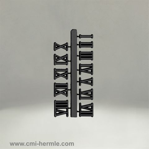 Black Roman Numerals 12mm