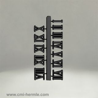 Black Roman Numerals 15mm