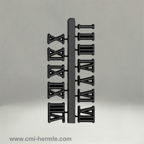 Black Roman Numerals 20mm