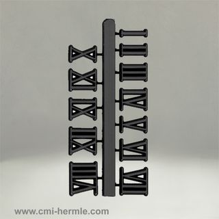 Black Roman Numerals 25mm