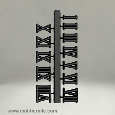 Black Roman Numerals 25mm