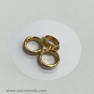 Gold Keyhole Ferrules German 10mm ID (3 pack) -Machined Brass