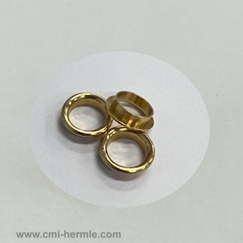 Gold Keyhole Ferrules German 10mm ID (3 pack) -Machined Brass