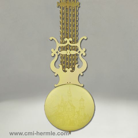 Lyre Pendulum 270mm dia x 1080mm (114cmSeries) Etched Castle