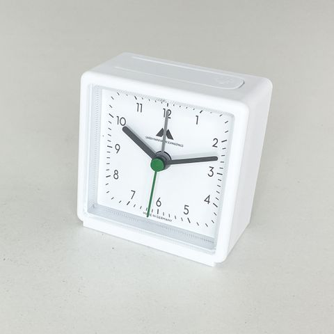 Quartz Alarm Clock Small White