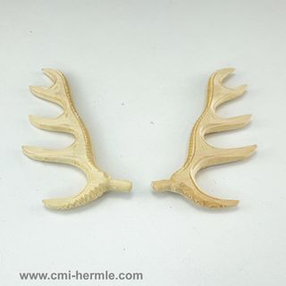 Cuckoo - Wood Antlers 120mm Pair -Flat Carved Natural
