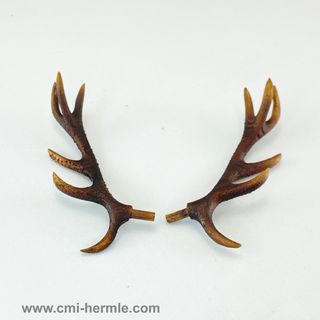 Cuckoo - Wood Antlers 90mm Pair -Ornately Carved Walnut