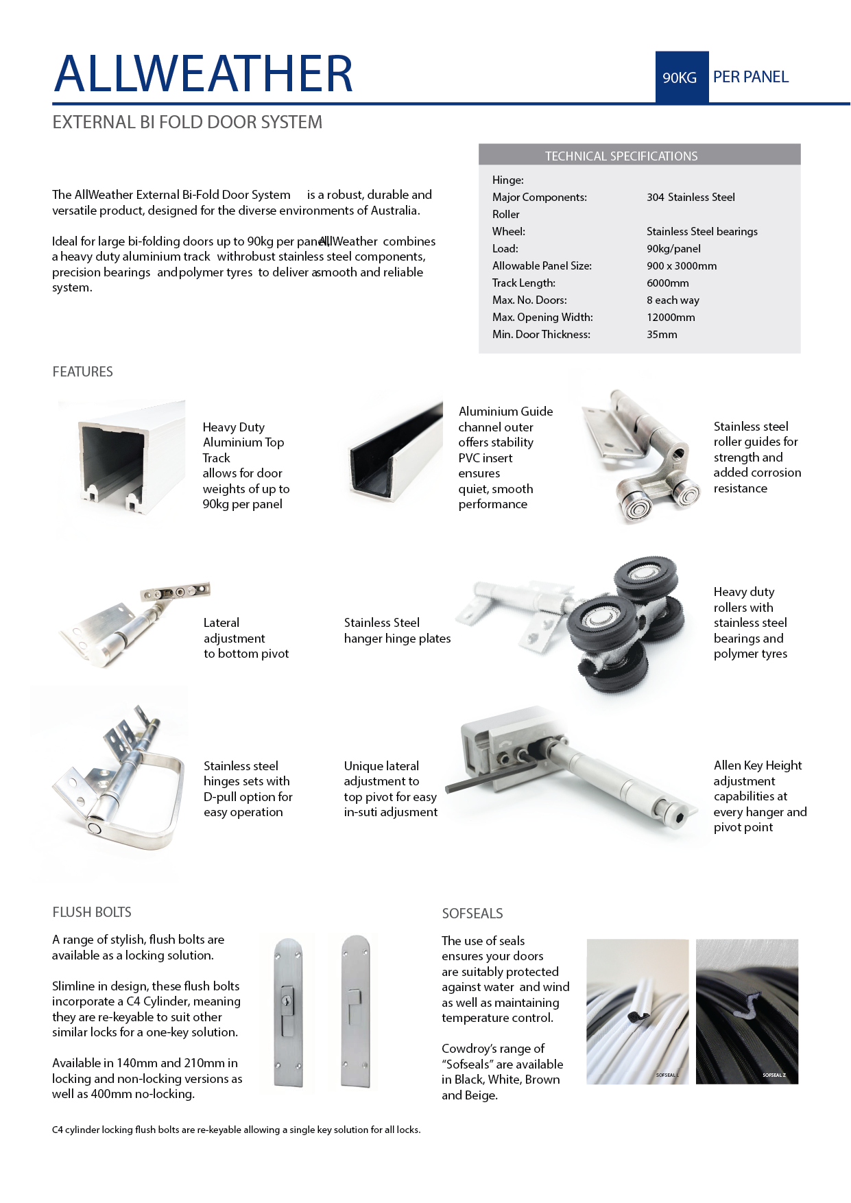 Allweather BiFolding Door Track System