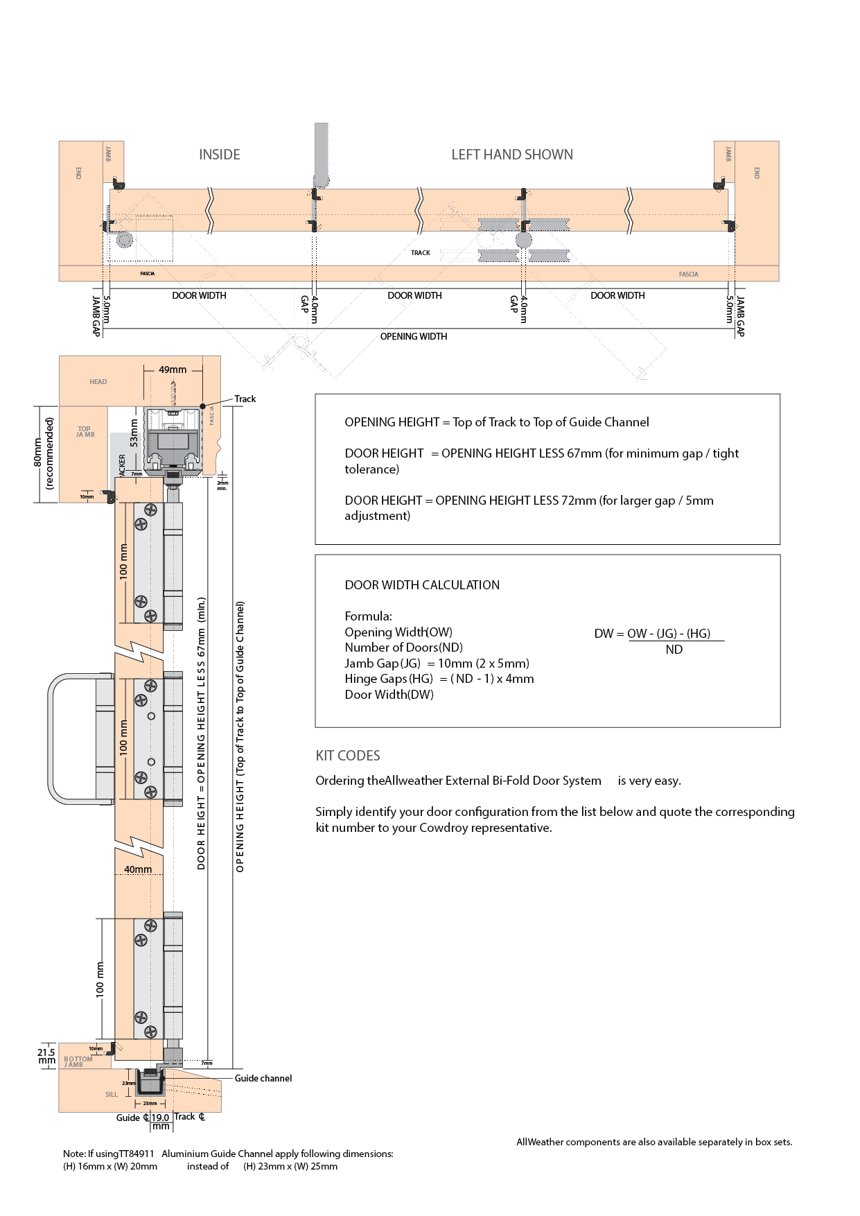 Allweather BiFolding Door Track System