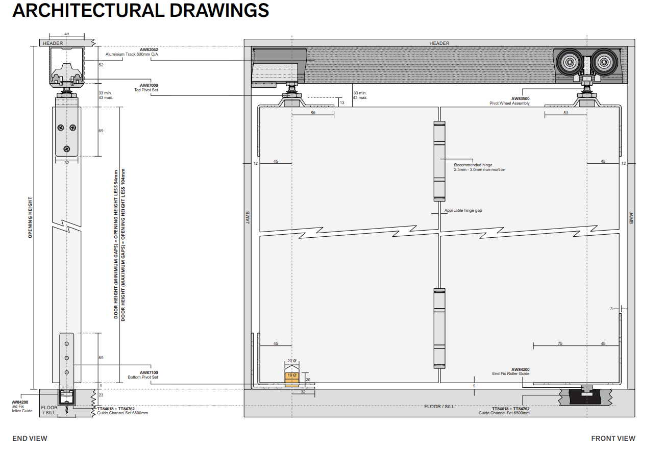 Allweather BiFolding Door Track System