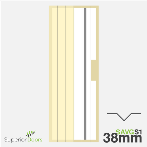 Superior 1980mm x 610mm x 38mm Avon V Groove 1x Steel Door