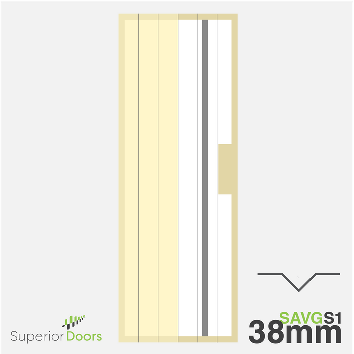 Superior 1980mm x 610mm x 38mm Avon V Groove 1x Steel Door