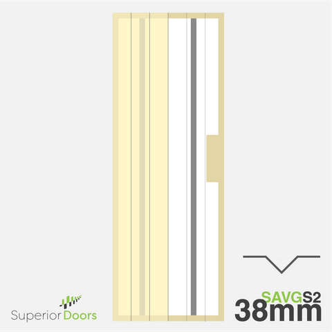 Superior 1980mm x 610mm x 38mm Avon V Groove 2x Steel Door