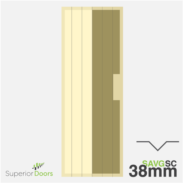 Superior 1980mm x 610mm x 38mm Avon V Groove SOLID CORE MR Door