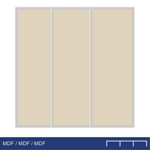 Smoothslides MDF/MDF/MDF 1800 - 1899mm x 1800 - 1899mm Triple Track Nat. Ano.