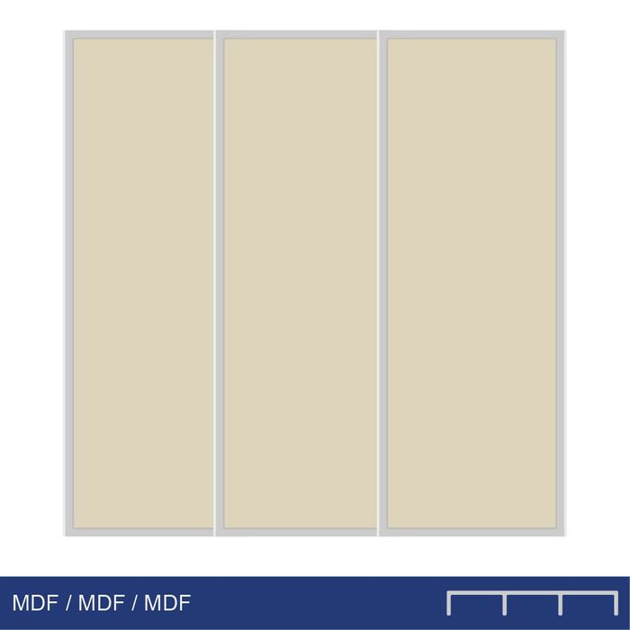 Smoothslides MDF/MDF/MDF 1800 - 1899mm x 1800 - 1899mm Triple Track Nat. Ano.