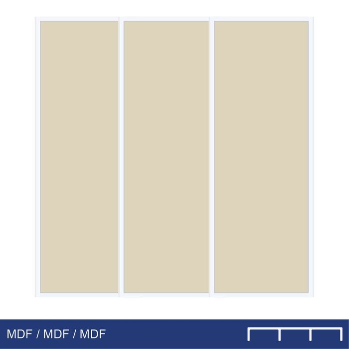 Smoothslides MDF/MDF/MDF 1800 - 1899mm x 1800 - 1899mm Triple Track White