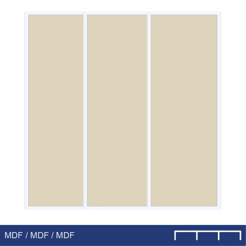 Smoothslides MDF/MDF/MDF 1800 - 1899mm x 1900 - 1999mm Triple Track White