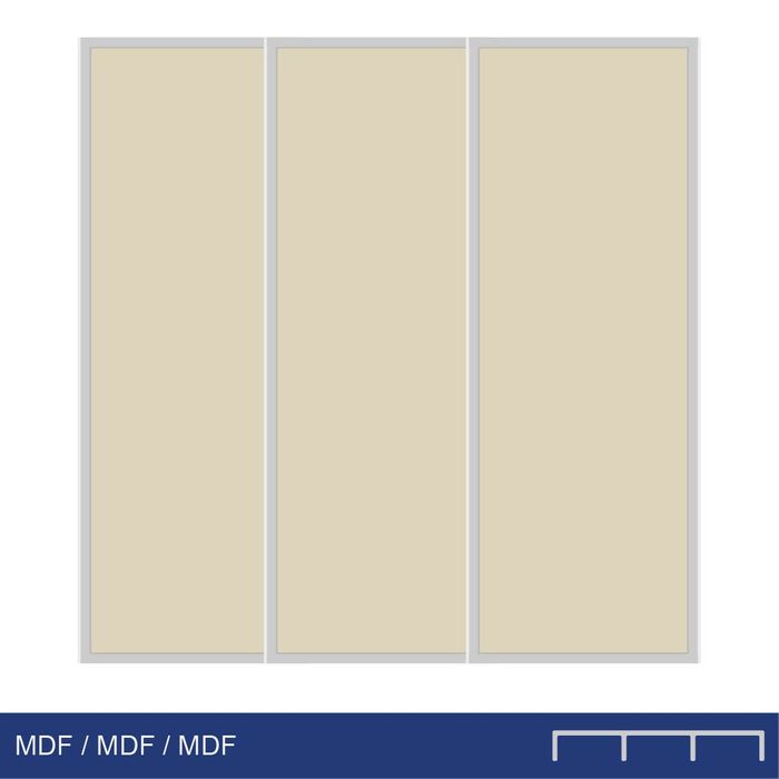 Smoothslides MDF/MDF/MDF 1900 - 1999mm x 1800 - 1899mm Triple Track Nat. Ano.