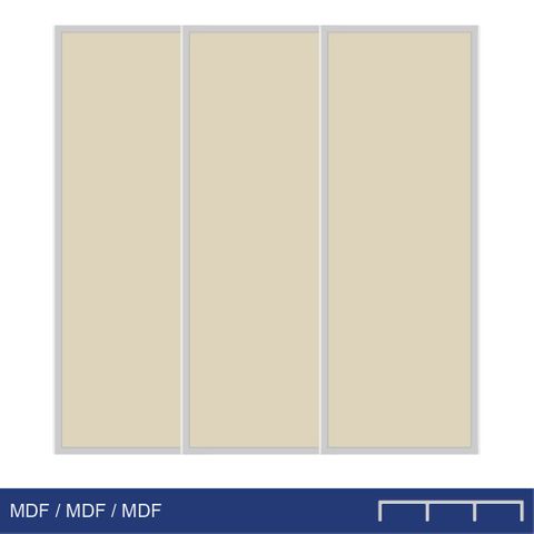 Smoothslides MDF/MDF/MDF 1800 - 1899mm x 3600 - 3699mm Triple Track Nat. Ano.