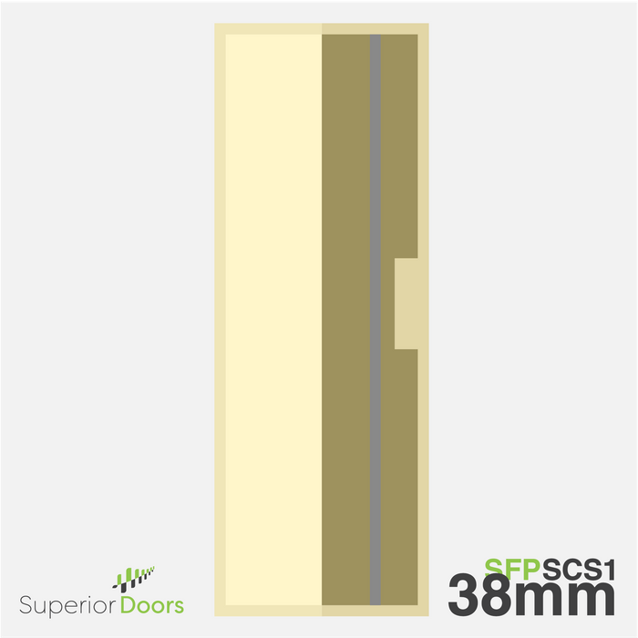 Superior 1980mm x 610mm x 38mm Flush Panel SOLID CORE MR with 1x Steel Door