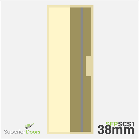 Superior 1980mm x 660mm x 38mm Flush Panel SOLID CORE MR with 1x Steel Door