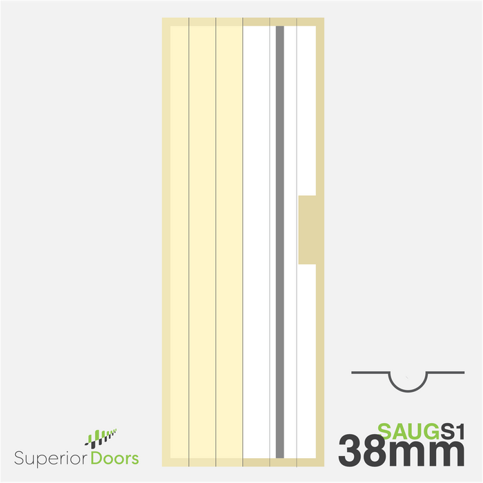 Superior 1980mm x 610mm x 38mm Avon *U* Groove 1x Steel Door