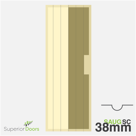 Superior 2200mm x 610mm x 38mm Avon *U* Groove SOLID CORE MR Door