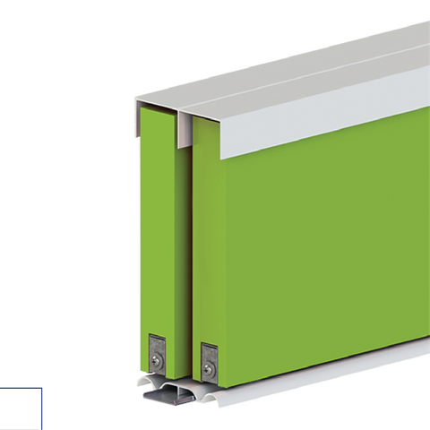2400mm P580 Robemaker for 2 Doors Square Profile Double Track - Natural Anodised