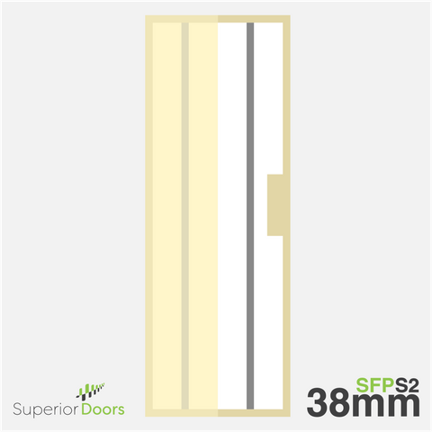 Superior 1980mm x 610mm x 38mm Flush Panel Preprime Door with 2x Steel Insert