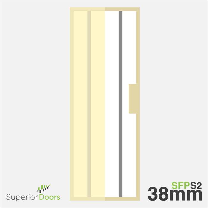 Superior 1980mm x 610mm x 38mm Flush Panel Preprime Door with 2x Steel Insert