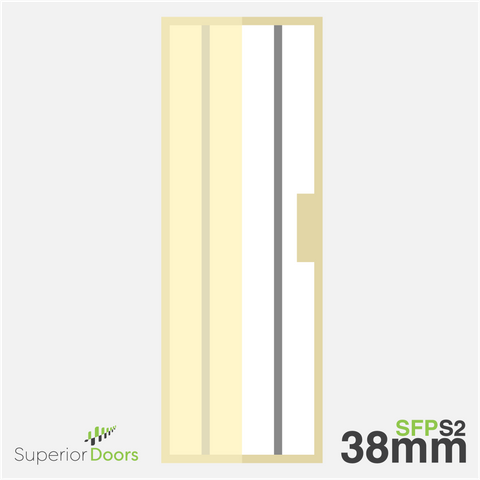 Superior 1980mm x 760mm x 38mm Flush Panel Preprime Door with 2x Steel Insert