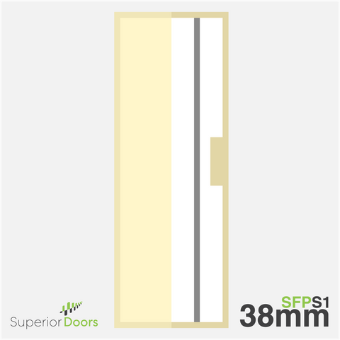 Superior 2200mm x 610mm x 38mm Flush Panel Preprime Door with 1x Steel Insert